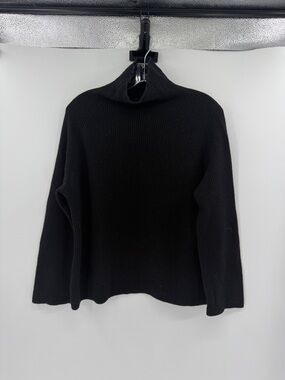 Antonelli Firenze Women's Mock Neck Ribbed Wool/Silk/Cashmere Sweater - Black M